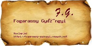 Fogarassy Gyöngyi névjegykártya