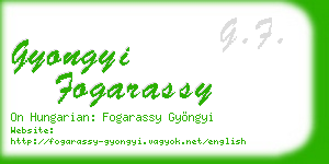 gyongyi fogarassy business card